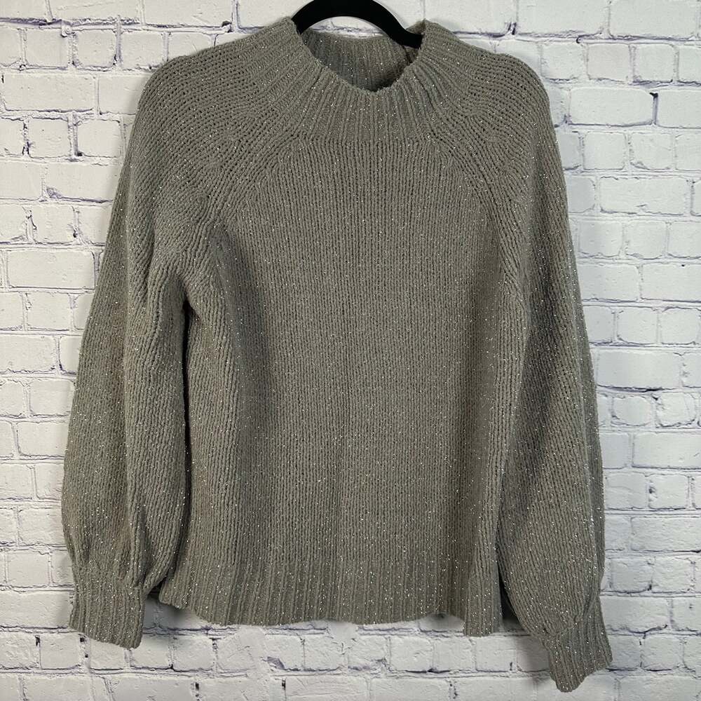 Mud Pie Gray Metallic Sweater